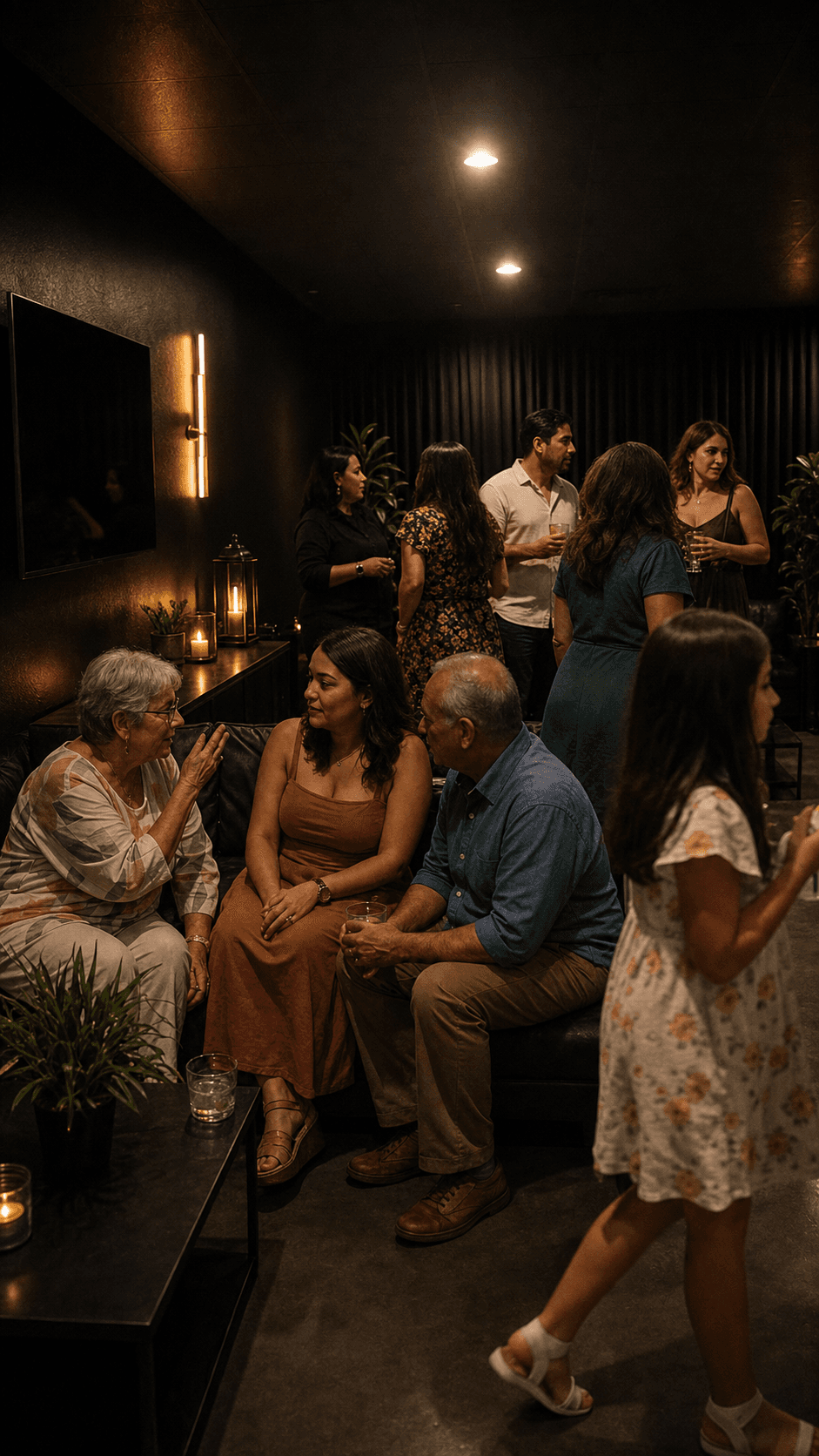 Family gathering inside The Luxor Lounge